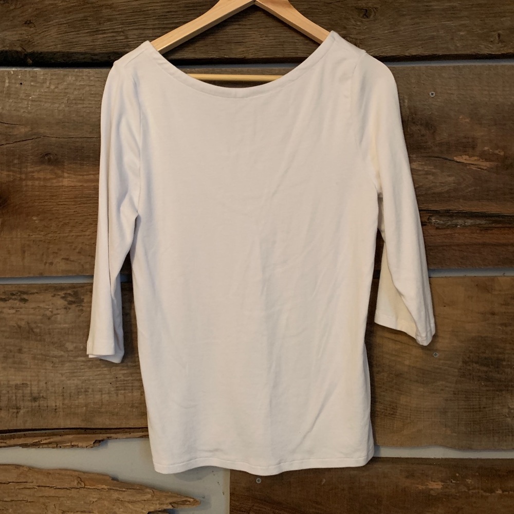 Gap like- new white 3/4 length scoop neck top